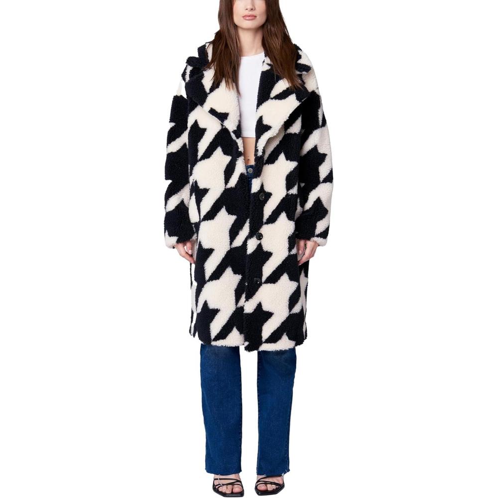 imageBLANKNYC womens Houndstooth Sherpa CoatLove Birds