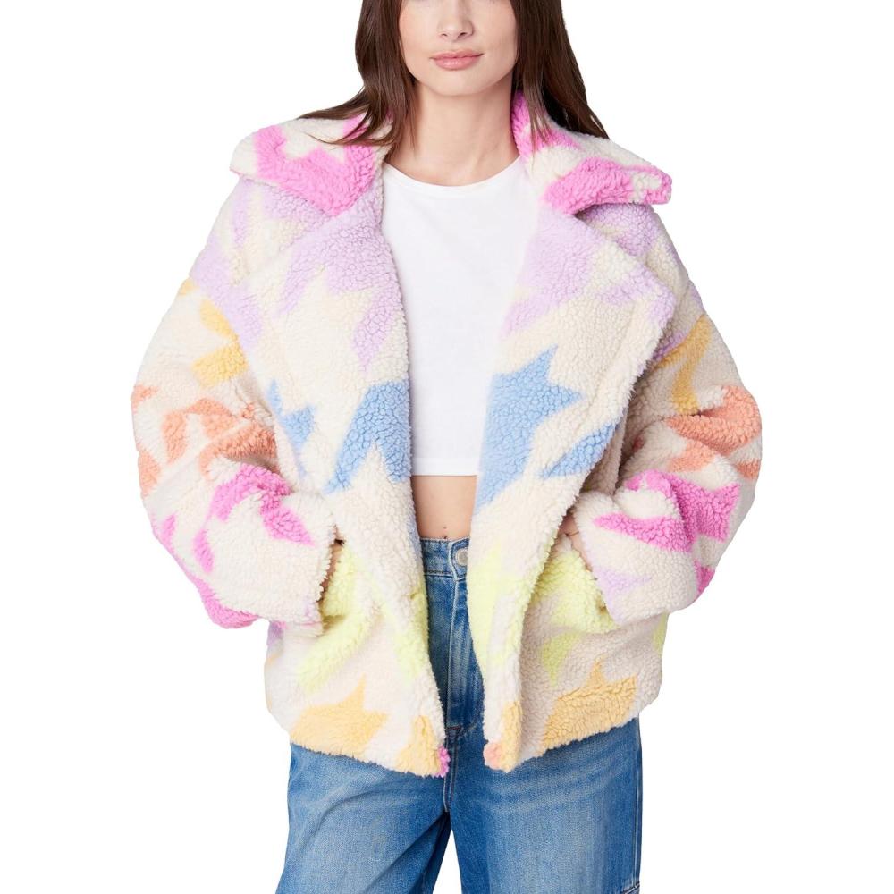 imageBLANKNYC womens Houndstooth Sherpa CoatWish List