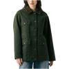 [BLANKNYC] womens Catching a Break Coated Barn Jacket With Corduroy Collar Detail(Green)