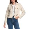 [BLANKNYC] womens Cropped Shirt Jacket With Pocket and Gold Button Detail(Off-white)