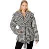 [BLANKNYC] womens Luxury Clothing Houndstooth Puffer Wrap Coat, Comfortable & Stylish Jacket(Pure Emotions)