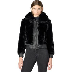 [BLANKNYC] womens Faux Fur Coat Outerwear, Comfortable & Stylish Jacket(Black Noise)