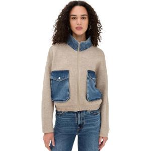[BLANKNYC] womens Glow Up Sweater Bomber Jacket(Taupe)