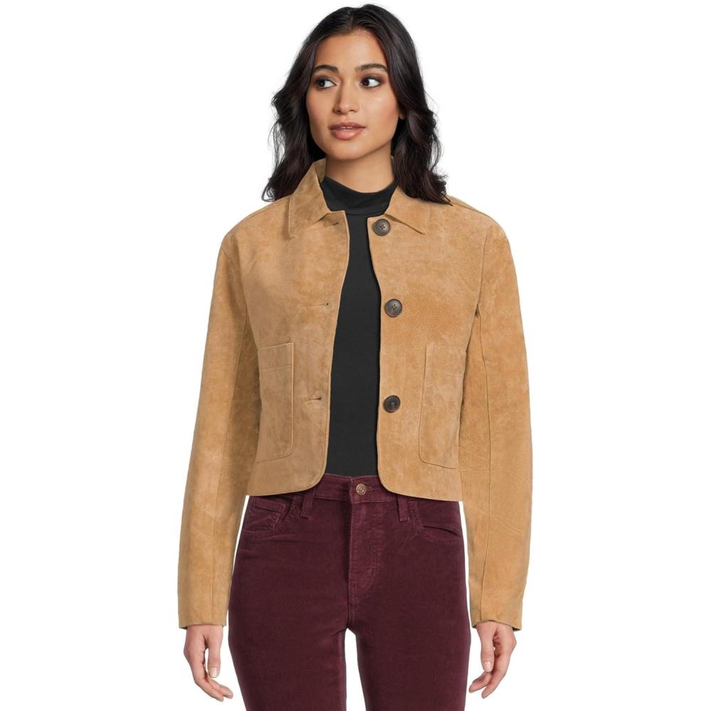 imageBLANKNYC Womens Cinnamon Crunch Real Suede JacketCinnamon Crunch