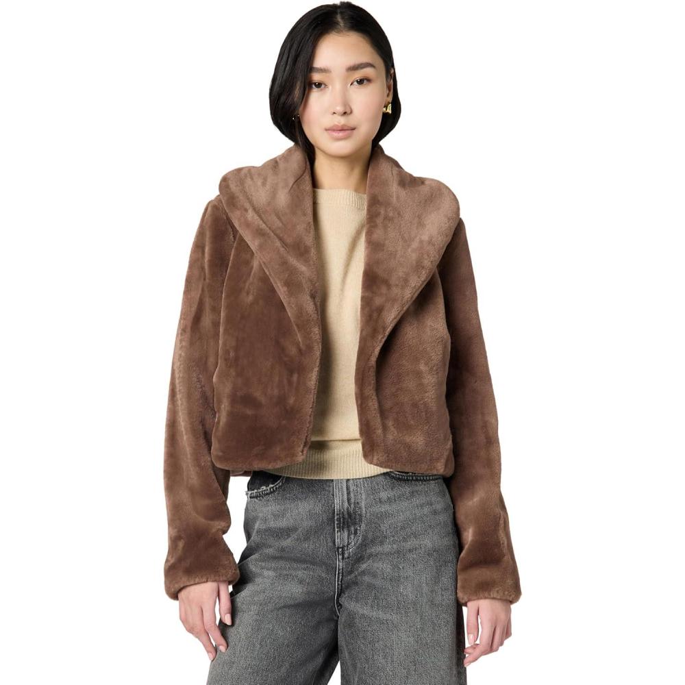 imageBLANKNYC womens Womens Faux Fur JacketEspresso Martini