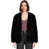 [BLANKNYC] womens Black Cherry Collarless Faux Fur Jacket(Black Cherry)