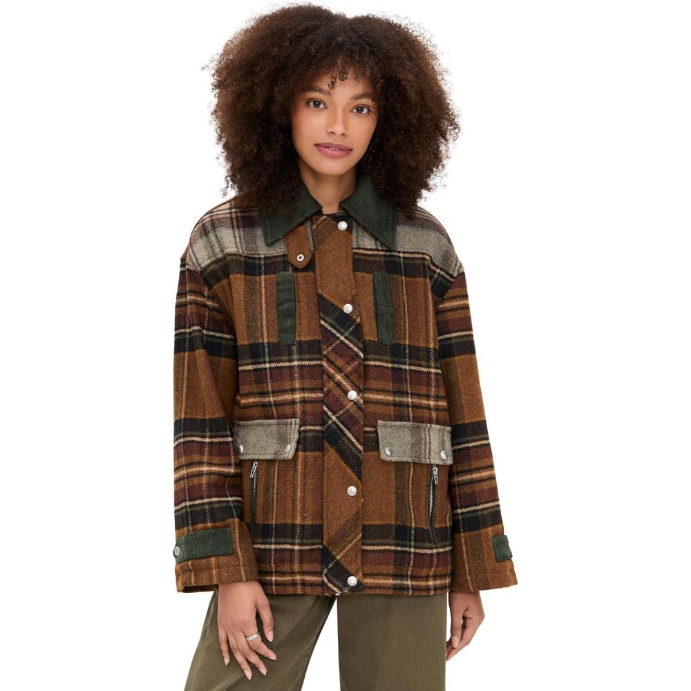 imageBLANKNYC Womens Situationship JacketMixed Plaid