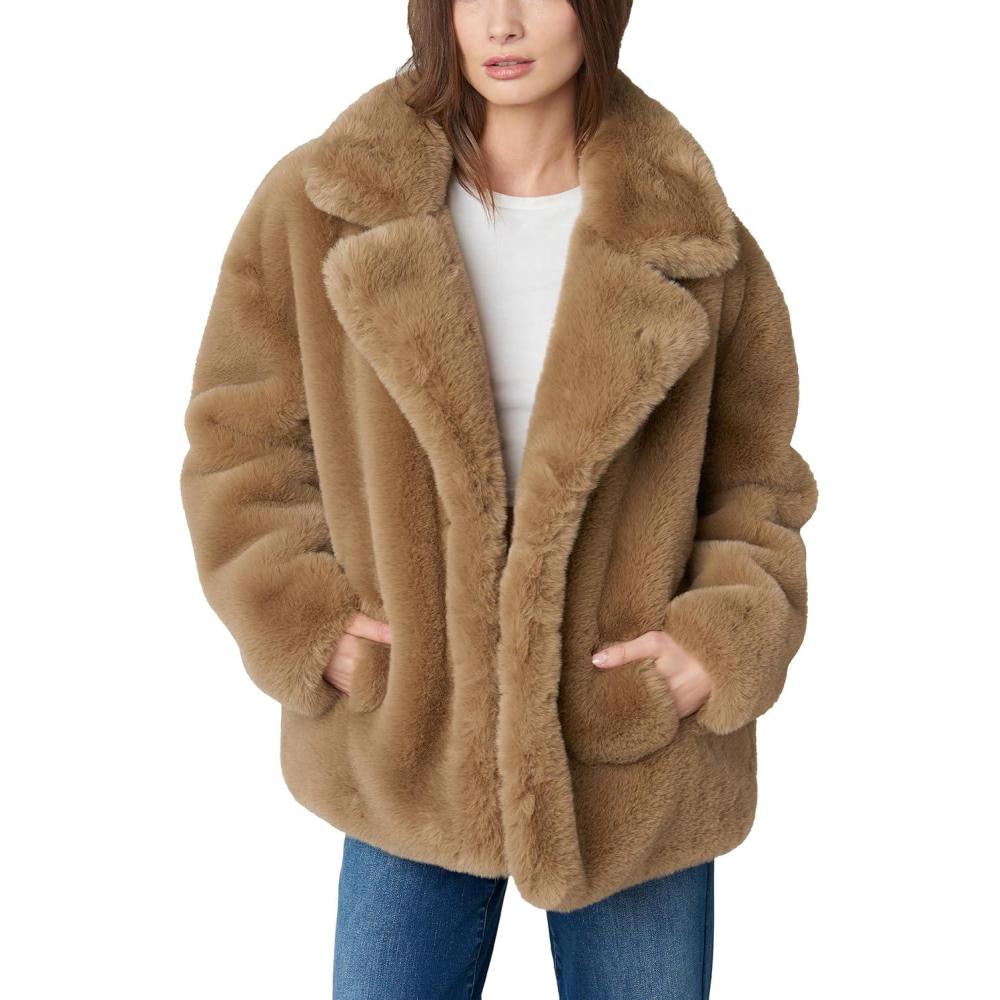 imageBLANKNYC womens Faux Fur Short CoatIced Frappe