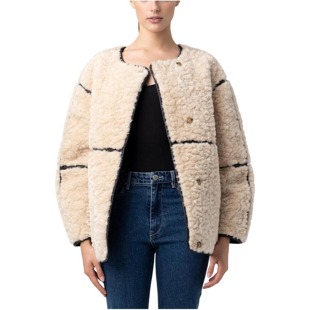 imageBLANKNYC womens Sherpa Bonded Shearling JacketFrame Focus