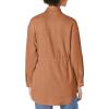 [BLANKNYC] Womens Luxury Clothing Faux Suede Shirt Jacket with Drawstring Waist Detail, Comfortable & Stylish Shacket(Rusty Rivets)