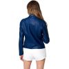 [BLANKNYC] Womens Luxury Clothing Semi Fitted Vegan Leather Motorcycle Jacket(Navy)
