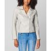 [BLANKNYC] Womens Luxury Clothing Semi Fitted Vegan Leather Motorcycle Jacket(On the Rocks)