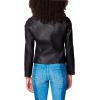 [BLANKNYC] Womens Luxury Clothing Semi Fitted Vegan Leather Motorcycle Jacket(Onyx)