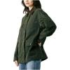 [BLANKNYC] womens Catching a Break Coated Barn Jacket With Corduroy Collar Detail(Green)