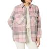 [BLANKNYC] Womens Luxury Clothing Plaid Shirt Jacket, Stylish Shacket & Trendy Coat, Hit The Trail, Large(Cabin Fever)