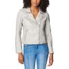 [BLANKNYC] Womens Luxury Clothing Semi Fitted Vegan Leather Motorcycle Jacket(On the Rocks)