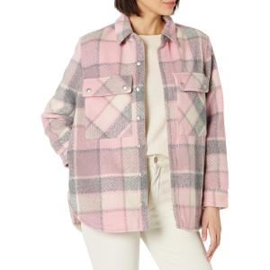 [BLANKNYC] Womens Luxury Clothing Plaid Shirt Jacket, Stylish Shacket & Trendy Coat, Hit The Trail, Large(Cabin Fever)