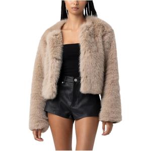[BLANKNYC] womens Prime Asset Faux Fur Collarless Jacket(Prime Asset)