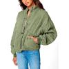 [BLANKNYC] Womens Luxury Clothing Tencel Drop Shoulder Quilted Jacket(Burnt Sage)
