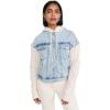 [BLANKNYC] womens Hooded Denim Jacket With Sleeve Detail(Blooming)