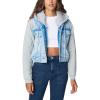 [BLANKNYC] womens Luxury Clothing Denim Trucker Jacket With Removable Hood(Piece of Me)