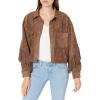 [BLANKNYC] womens Luxury Clothing Faux Suede Fringe Shirt Jacket, Comfortable & Stylish Coat(Hot Cocoa)