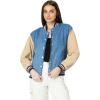 [BLANKNYC] womens Women’s Denim and Canvas Bomber Jacket(Crash Course)