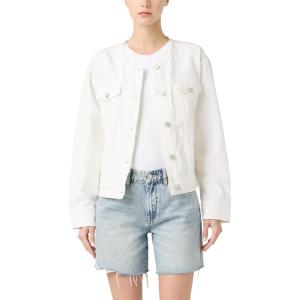 [BLANKNYC] Womens Head in The Clouds Collarless Denim Jacket(White)