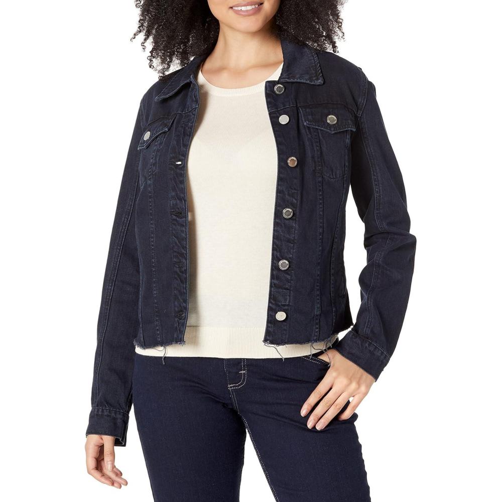 imageBLANKNYC womens Luxury Clothing Denim Trucker JacketMercury Rising