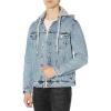 [BLANKNYC] mens Denim Trucker With Removable HoodTransitional Jacket(Blue)