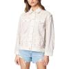 [BLANKNYC] womens Luxury Clothing Denim Trucker Jacket(Full Bloom)