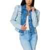 [BLANKNYC] womens Luxury Clothing Denim Trucker Jacket(Patch It Together)