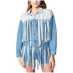 [BLANKNYC] womens Luxury Clothing Denim Trucker Jacket(Bonnaroo)
