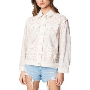 [BLANKNYC] womens Luxury Clothing Denim Trucker Jacket(Full Bloom)