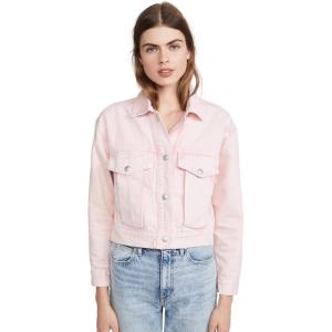 [BLANKNYC] womens Luxury Clothing Denim Trucker Jacket(Tutti Fruitt)