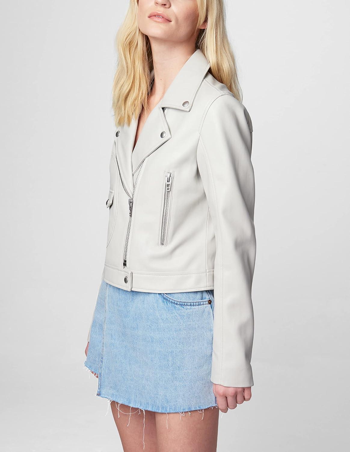imageBLANKNYC womens Fitted Vegan Leather Moto JacketLunch Date