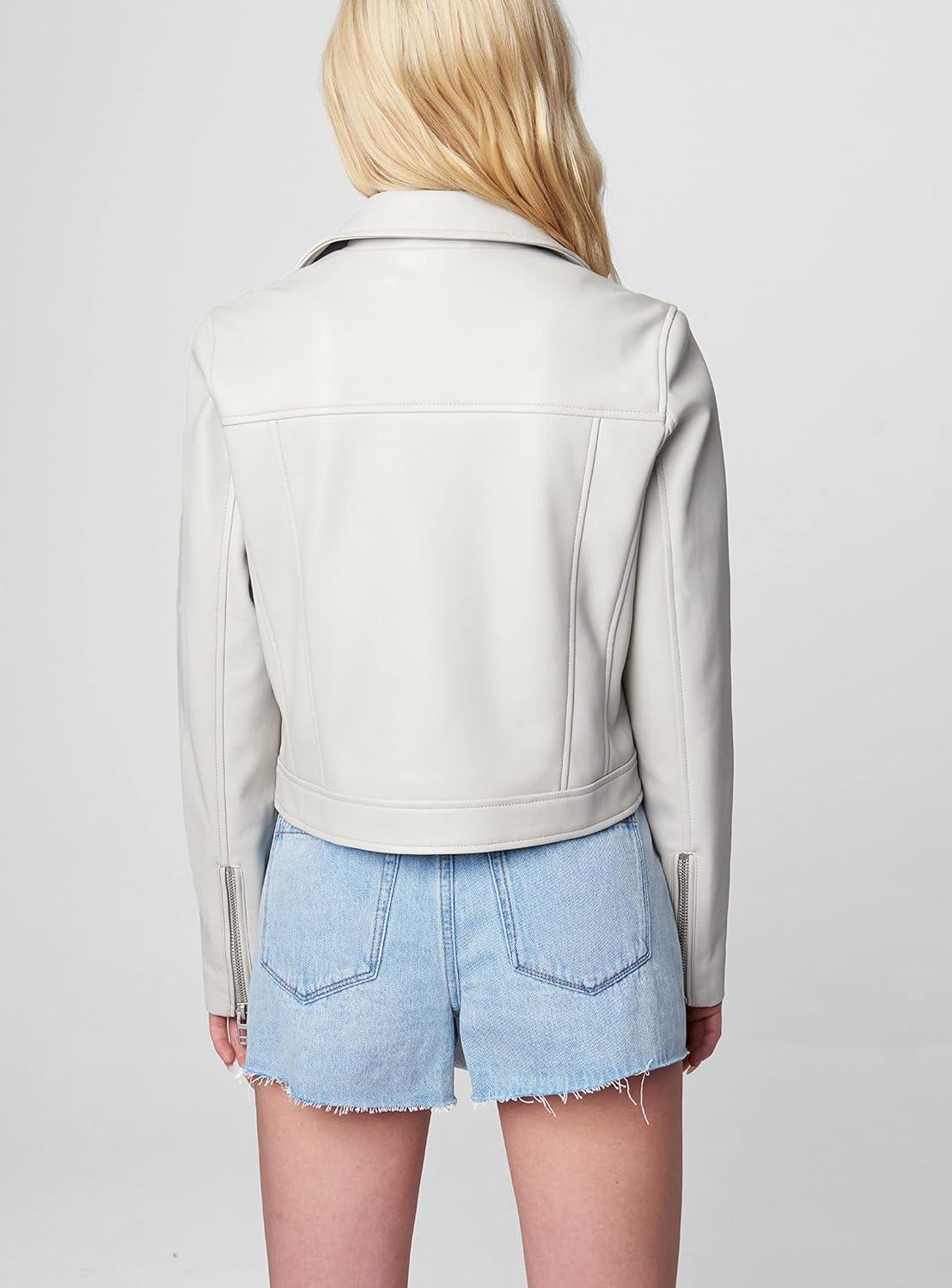 imageBLANKNYC womens Fitted Vegan Leather Moto JacketLunch Date