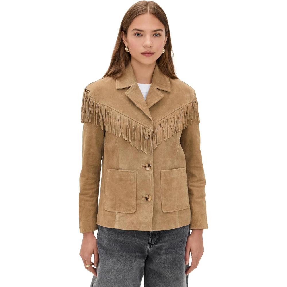 imageBLANKNYC Womens Herbal Therapy Suede JacketDark Khaki