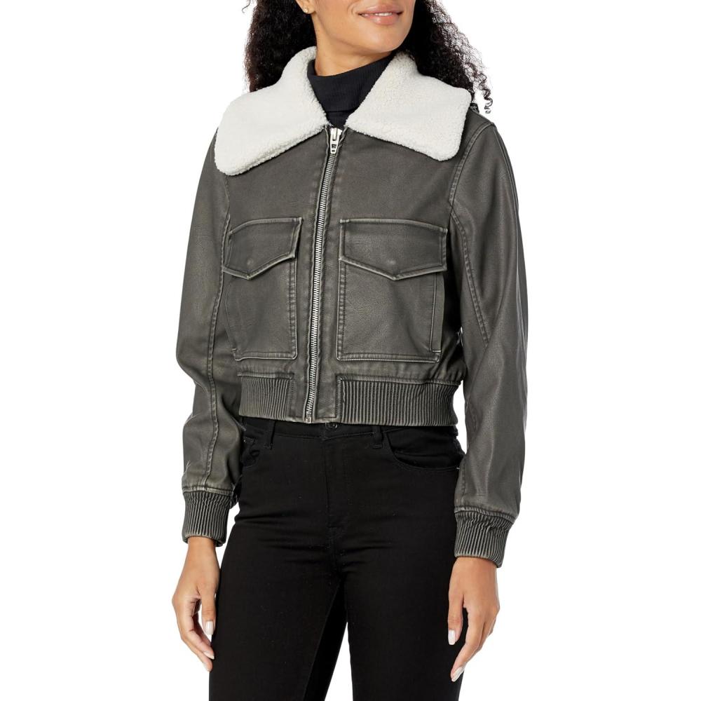 imageBLANKNYC womens Womens Vegan Leather JacketNight Crawler