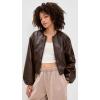 [BLANKNYC] Women’s Grand Slam Faux Leather Jacket(Plum)