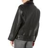 [BLANKNYC] Womens Luxury Clothing Vegan Leather Long Belted Moto Jacket with Zipper, Stylish Coat(Finding Love)
