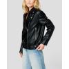 [BLANKNYC] Womens Luxury Clothing Vegan Leather Moto Jacket, Comfortable & Stylish Coat, Open Secret, X-Small