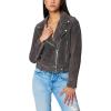 [BLANKNYC] Women Luxury Clothing Cropped Suede Leather Motorcycle Jackets, Comfortable & Stylish Coats(High Altitude)