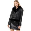 [BLANKNYC] womens Luxury Clothing Vegan Leather Moto Jacket With Fur Trim, Comfortable & Stylish Coat(Perfect Night)
