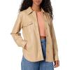 [BLANKNYC] womens Luxury Clothing Vegan Leather Shirt Jacket, Comfortable & Stylish Shacket(Starting Over)