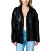 [BLANKNYC] womens Sherpa Vegan Leather Trucker Jacket(Multi)
