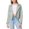 [BLANKNYC] womens Vegan Leather Moto Jacket With Zipper and Pocket Detail, Stylish Coat & Designer Clothing(Play Act)