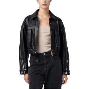 [BLANKNYC] womens Epic Moment Leather Bomber Jacket(Black)