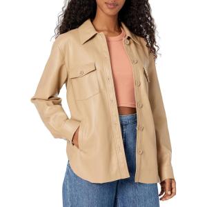 [BLANKNYC] womens Luxury Clothing Vegan Leather Shirt Jacket, Comfortable & Stylish Shacket(Starting Over)