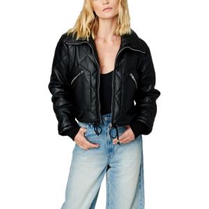 [BLANKNYC] womens Vegan Leather Bomber Jacket(On the Rise)